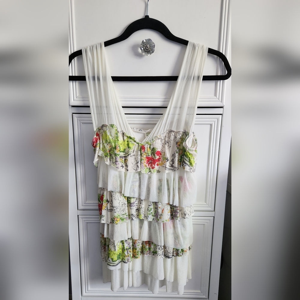 Anthropologie Made in San Francisco Weston Wear Ruffle Top Size M